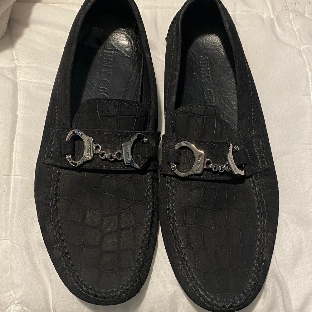 Men's Black Leather Jimmy CHOO Loafers